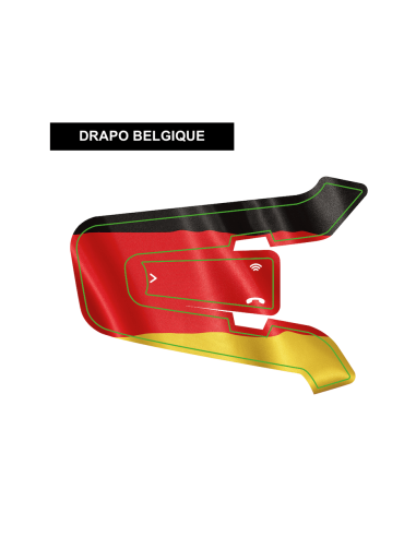 Husă autocolant Cardo Packtalk EDGE steagul Belgiei MotointercoM - COVER-EDGE-BELGIO
