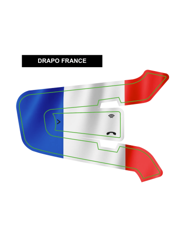Cardo Packtalk EDGE cubierta adhesiva bandera francesa MotointercoM - COVER-EDGE-FRANCIA