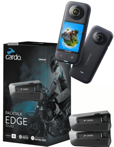 Pacote Cardo PackTalk EDGE Duo + Insta 360 X3 MotointercoM - PACK-EDGE-DUO+INSTA360-X3