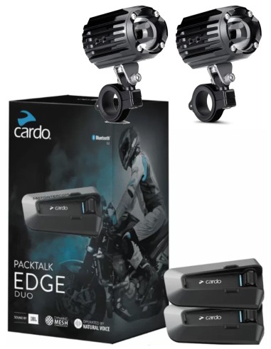 Packtalk Edge duo -kit med 60W LED-strålkastare MotointercoM - PT200101-C1586