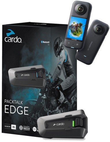 Pacote Cardo PackTalk EDGE único + Insta360 X3 MotointercoM - PACK-EDGE+INSTA360-X3