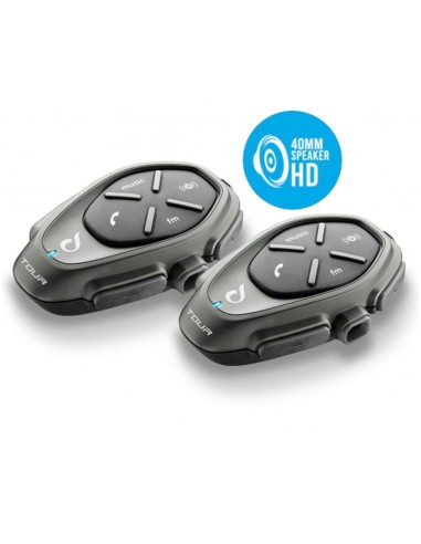 Interphone TOUR HD - 40 mm HD-luidsprekers - dubbele Bluetooth-motorkit Interphone - INTERPHOTOURHDTP