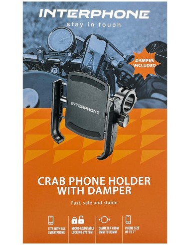 Soporte universal para teléfono de motocicleta SMCRAB 24 - con antivibración Interphone - SMCRAB24
