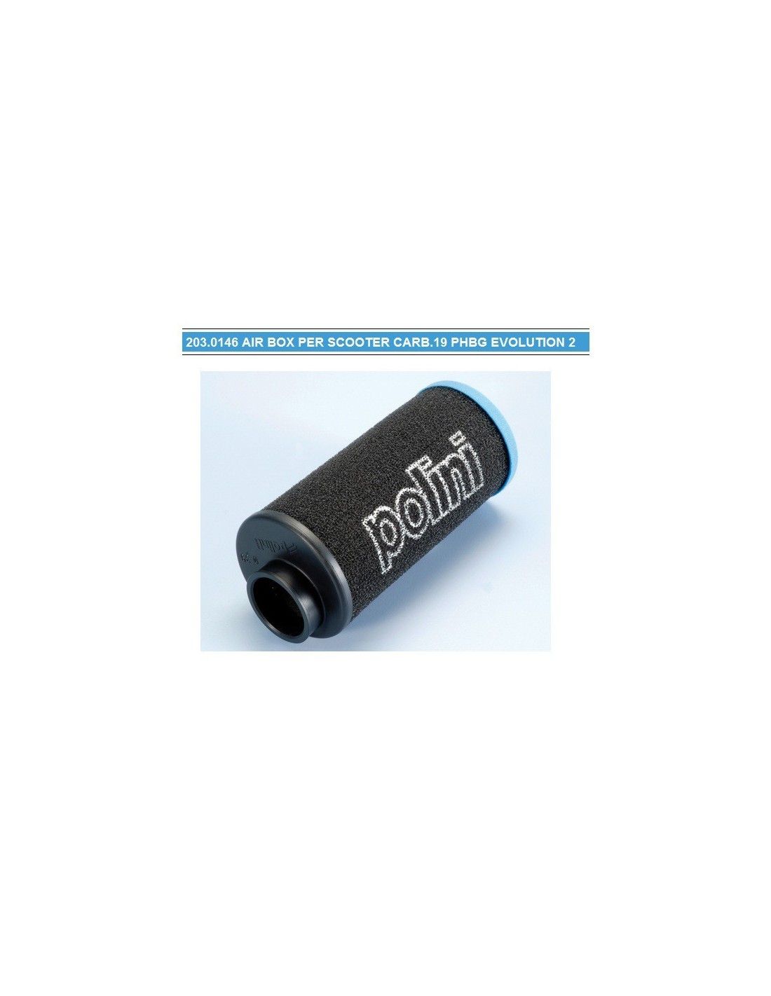 Filtro aria POLINI Air Box blu anod. dritto Ø37 PHBG Racing