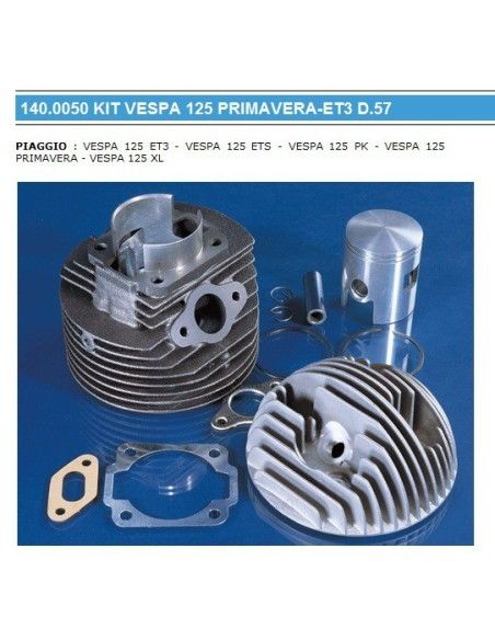 Gruppo termico Piaggio Vespa 50cc elaborazione polini a 130cc D57 12,2hp - 140.0050