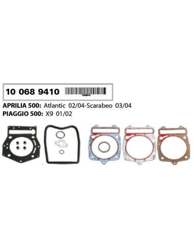 SEALS EMERY PIAGGIO X9 500 WITH BASE GASKET CYLINDER HEAD AND VALVES RUBBER - 100689410