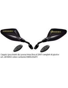 MIRROR YAMAHA TMAX 2007 UP PAIR OF MIRRORS ORION TMAX FROM HULL CARBON OMOLGATO UNTIL 2007 - 2616002