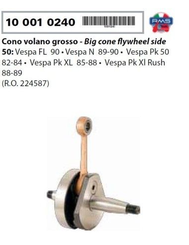 CRANKSHAFT PIAGGIO VESPA 50 XL RUSH N FL BIG CONE - 100010240