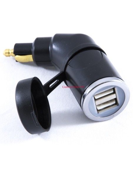 USB Adapter with double outlet socket connector DIN BMW and Triumph - ACCMOTODIN2USB