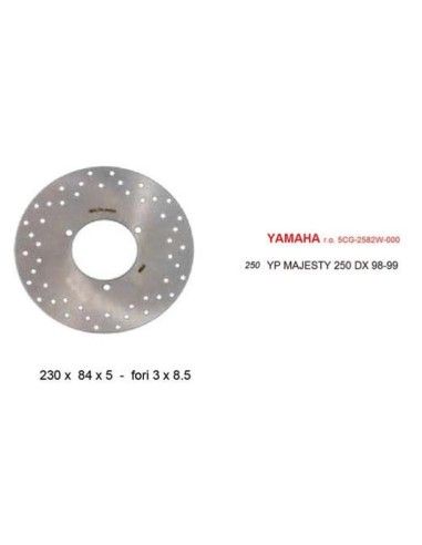 Disco de freno trasero Yamaha Majesty 250 DX de 1998 a 1999 - 5200560