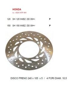 Honda rear brake disc SH 125 150 IE from 2009 - 5200588