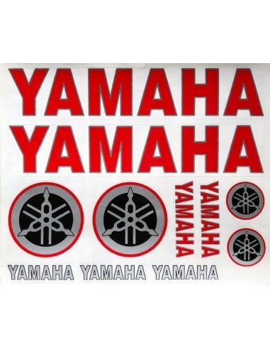 Стикер Yamaha комплект черен цвят червен 20x25 Quattroerre - 4Ryamaha-rosso-nero-20x25-909