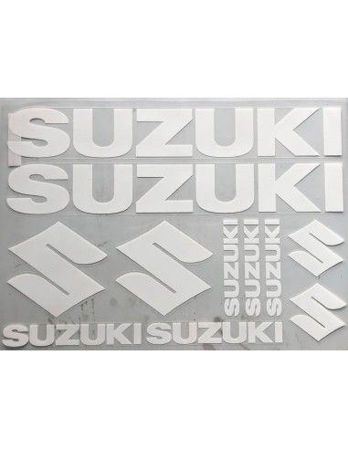 Sticker Suzuki witte kleur blad 30x35 Quattroerre - 4Rsuzuki-bianco-30x35