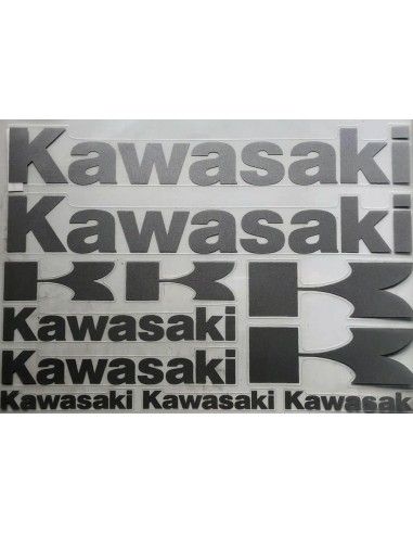 Decalcomania Kawasaki colore silver foglio 30x35 Quattroerre - 4Rkawasaki-silver-30x35