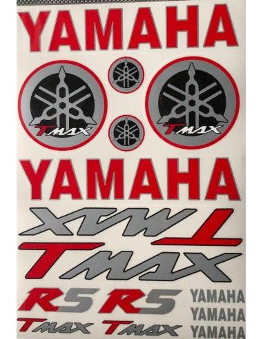 Decal Yamaha Tmax red and silver foil 30x35 Quattroerre - 4Ryamaha-tmax-rosso-silver-30x35