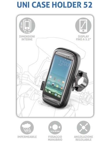 Suport de telefon pentru motocicleta universal măsură de 5,2" Iphone, Lg, Huawei - SMSMART52