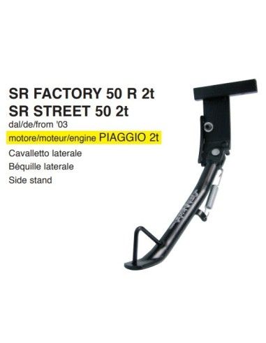 Sidostöd skoter Aprilia SR 50 Fabriken Street DiTech 2-takts Piaggio motor Buzzetti - 4043