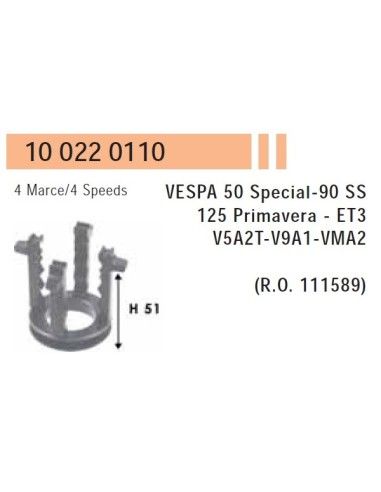 De cruise ruil voor Piaggio Vespa 50 Special Primavera Et3 125 4 snelheid, Hoogte 51 mm - 100220110