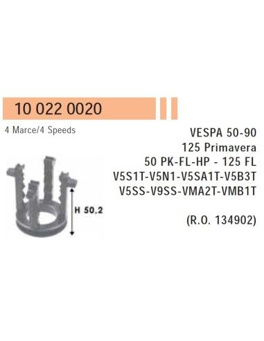 De cruise ruil voor Piaggio Vespa 50 90 125 Primavera 4 versnellingen Hoogte 50,2 mm - 100220020