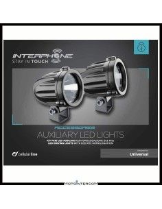 pair headlight motorcycle extra Led 10W spot aluminium homologated by Interphone - LEDLIGHT10SPOT
