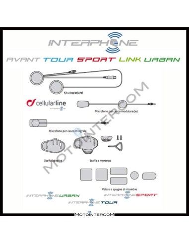 Sport Tour Urban audio kit Interphone Cellularline - MICINTERPHOMINIUSB
