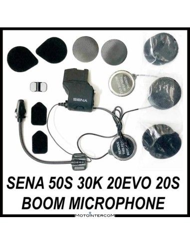 Kit de audio con micrófono boom Sena 50S 30K 20S y altavoces metálicos - SC-A0315-BOOM
