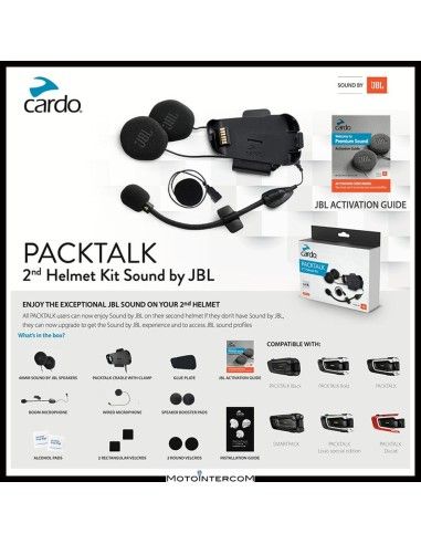 Cardo PackTalk Bold audio kit with JBL 40mm audio profiles