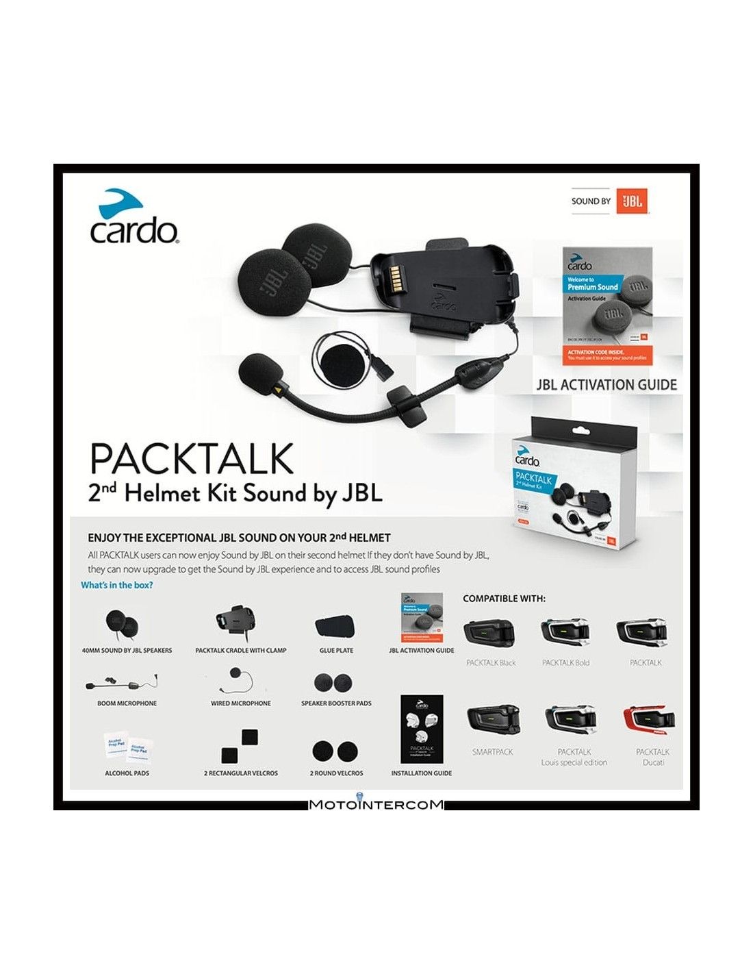 Cardo PackTalk Bold audio kit with JBL 40mm audio profiles