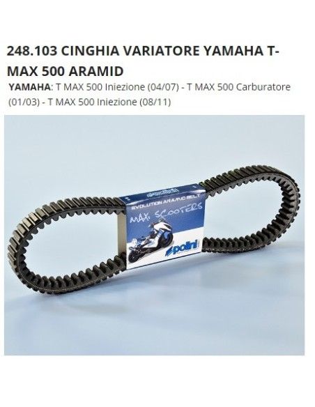 Transmission belt Yamaha T-Max 500 up to 2011 Polini Kevlar - 248.103