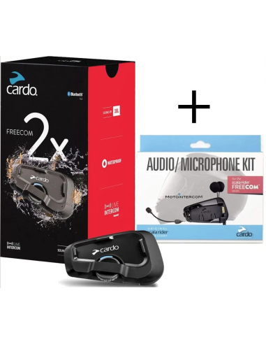 Cardo Freecom 2X Single + Cardo Freecom audiokit Cardo Systems - FRC2X003+SRAK0034