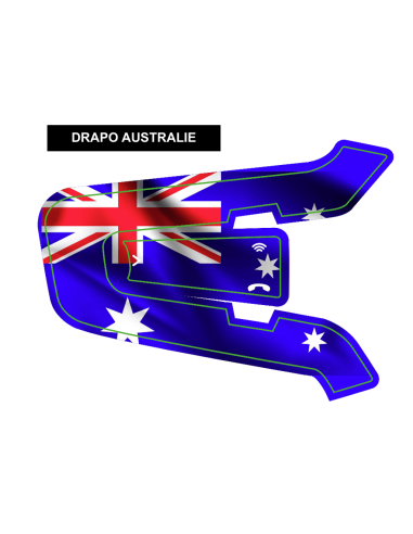 Cardo Packtalk EDGE Australia steag autocolant capac MotointercoM - COVER-EDGE-AUSTRALIA