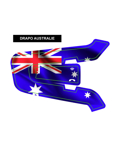 Couverture d'autocollant de drapeau Cardo Packtalk EDGE Australie MotointercoM - COVER-EDGE-AUSTRALIA