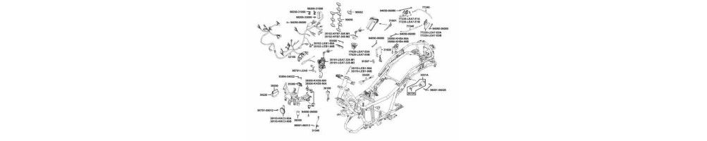 Peças originais e acessórios para comercial e Scooter BWS Yamaha MBK Quadro impulsionador 50